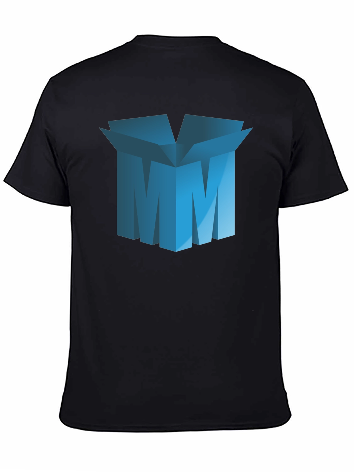 Abstract Blue Box Graphic T-Shirt
