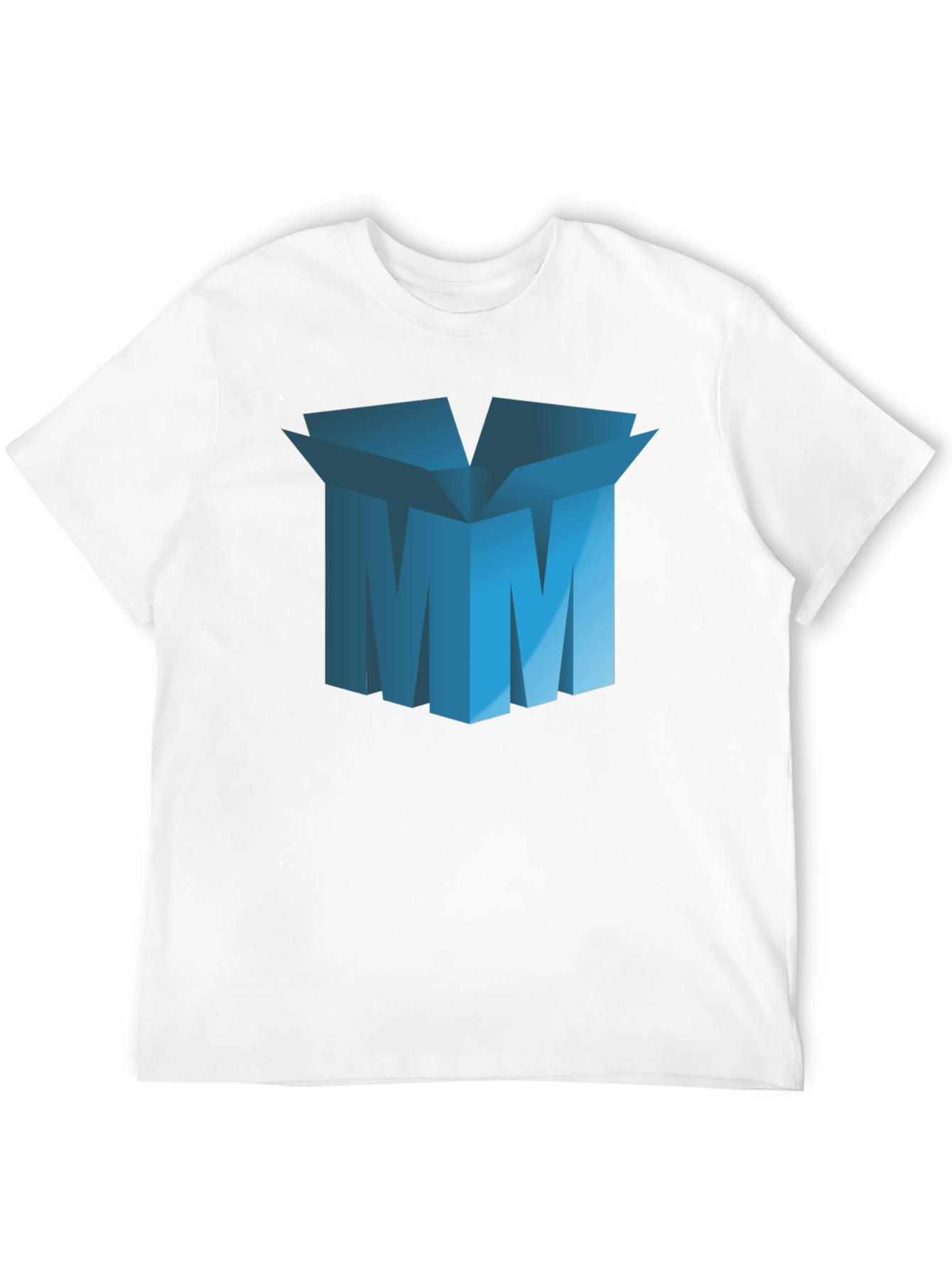 Abstract Blue Box Graphic T-Shirt