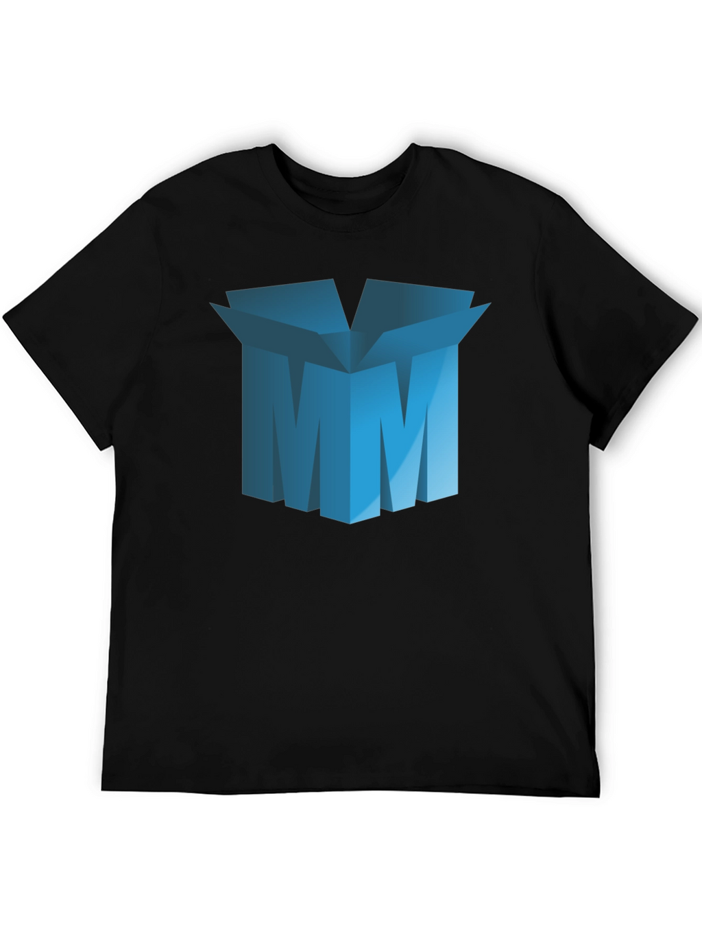 Abstract Blue Box Graphic T-Shirt