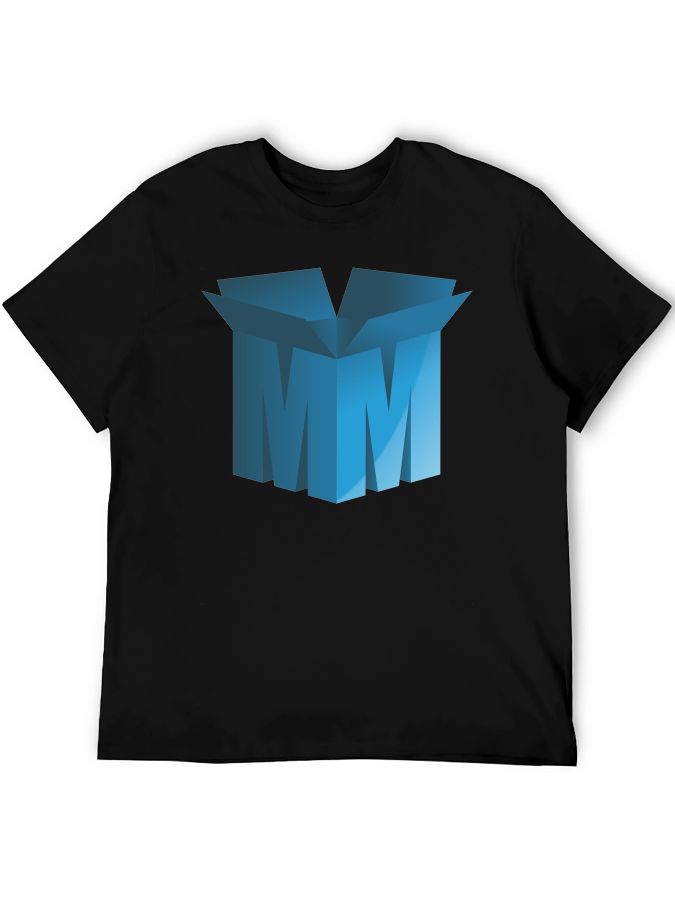 Abstract Blue Box Graphic T-Shirt