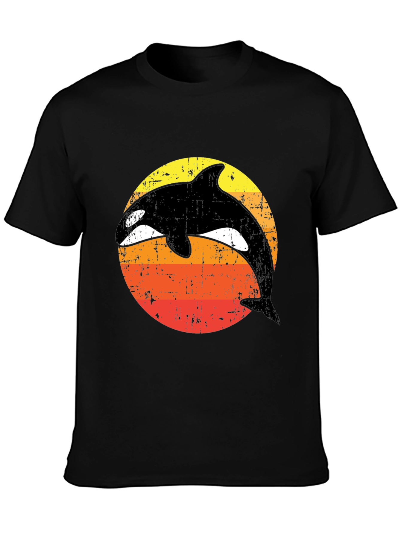 Vintage Orca Whale Sunset T-Shirt - Retro Killer Whale Tee
