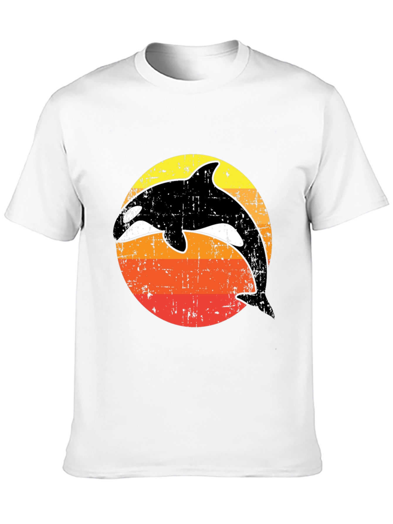 Vintage Orca Whale Sunset T-Shirt - Retro Killer Whale Tee