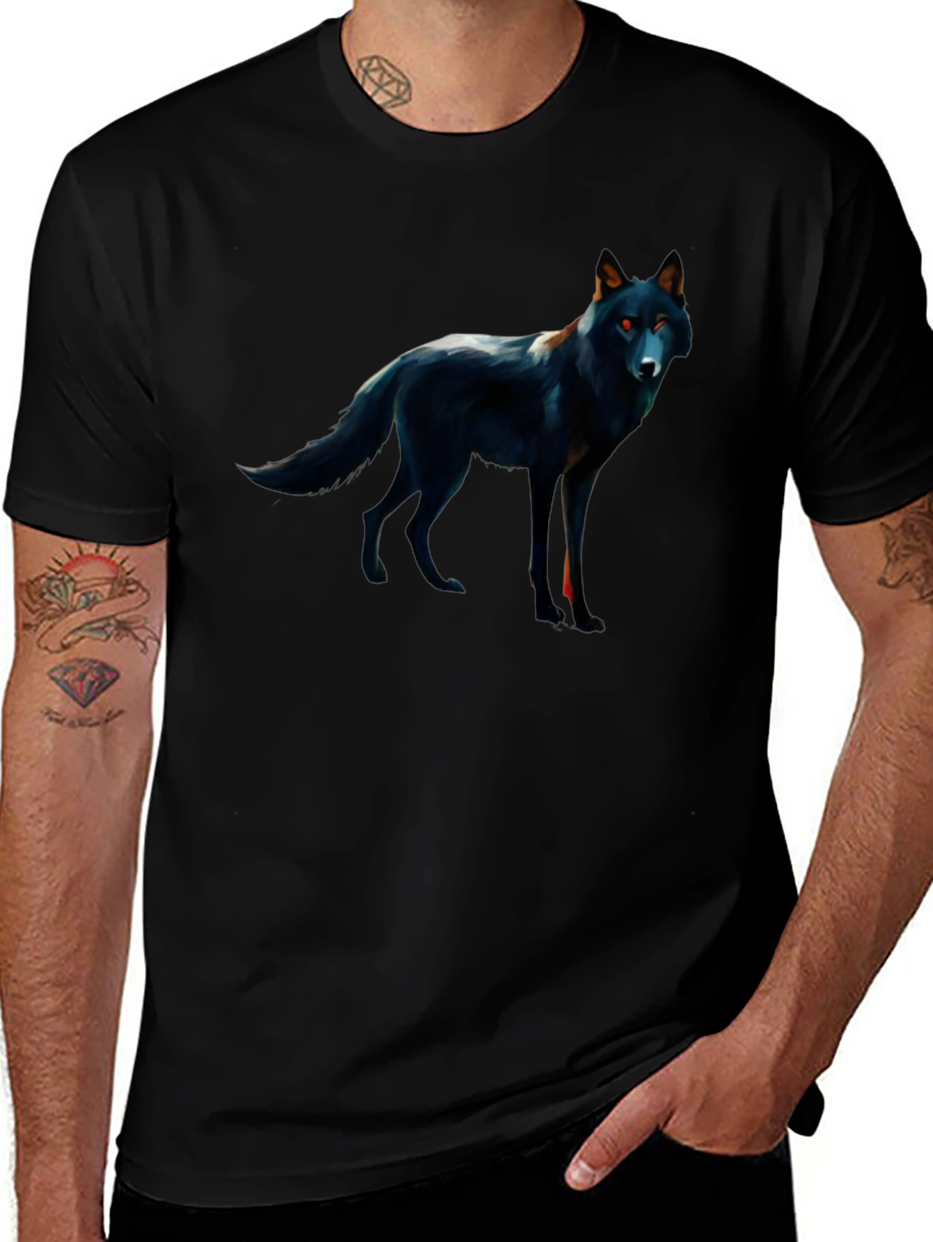 Black Wolf Graphic Tee - Mens