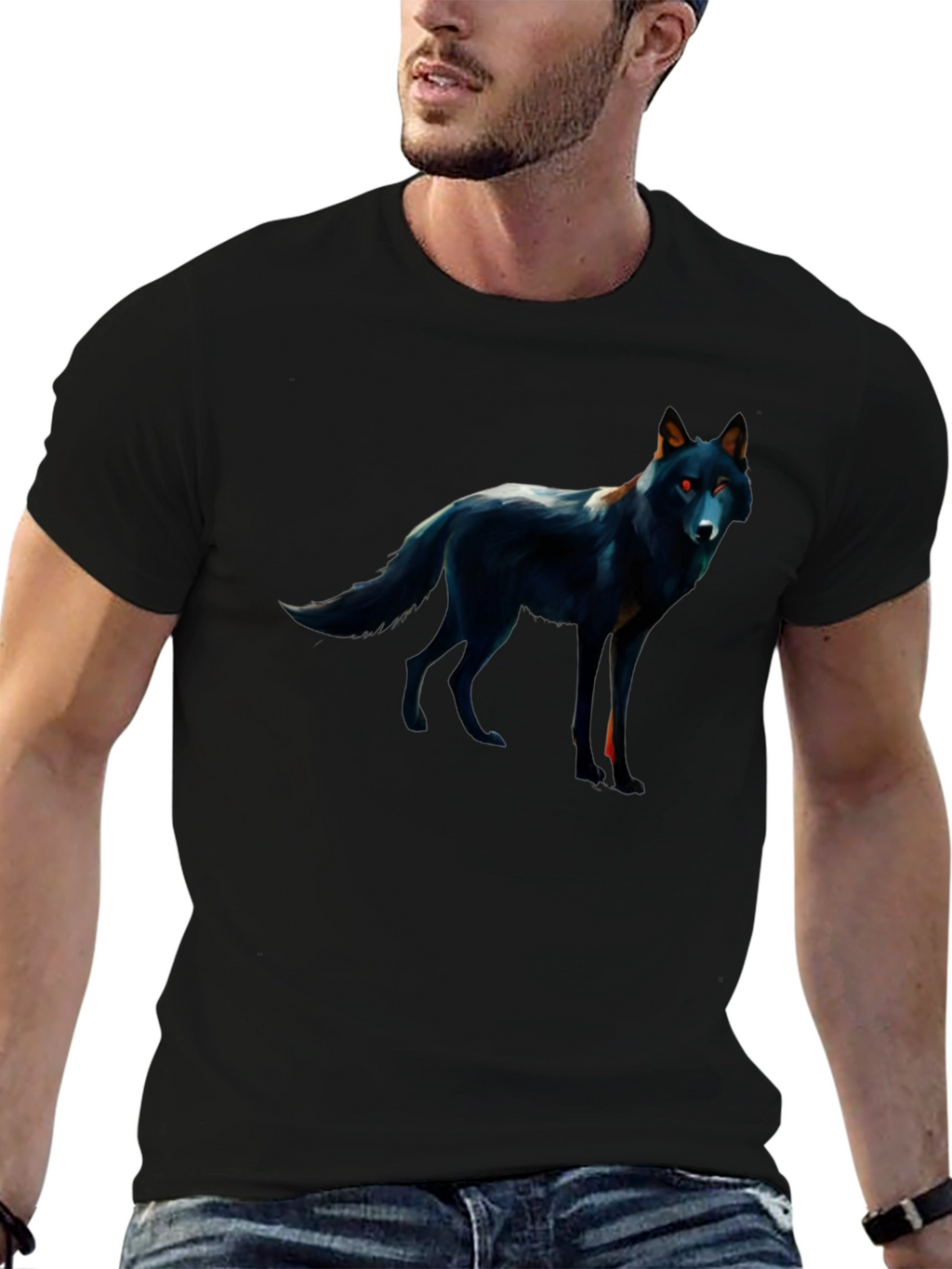 Black Wolf Graphic Tee - Mens