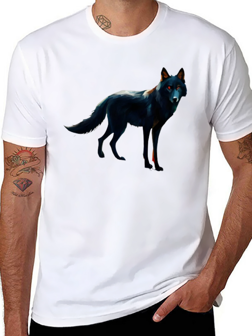 Black Wolf Graphic Tee - Mens