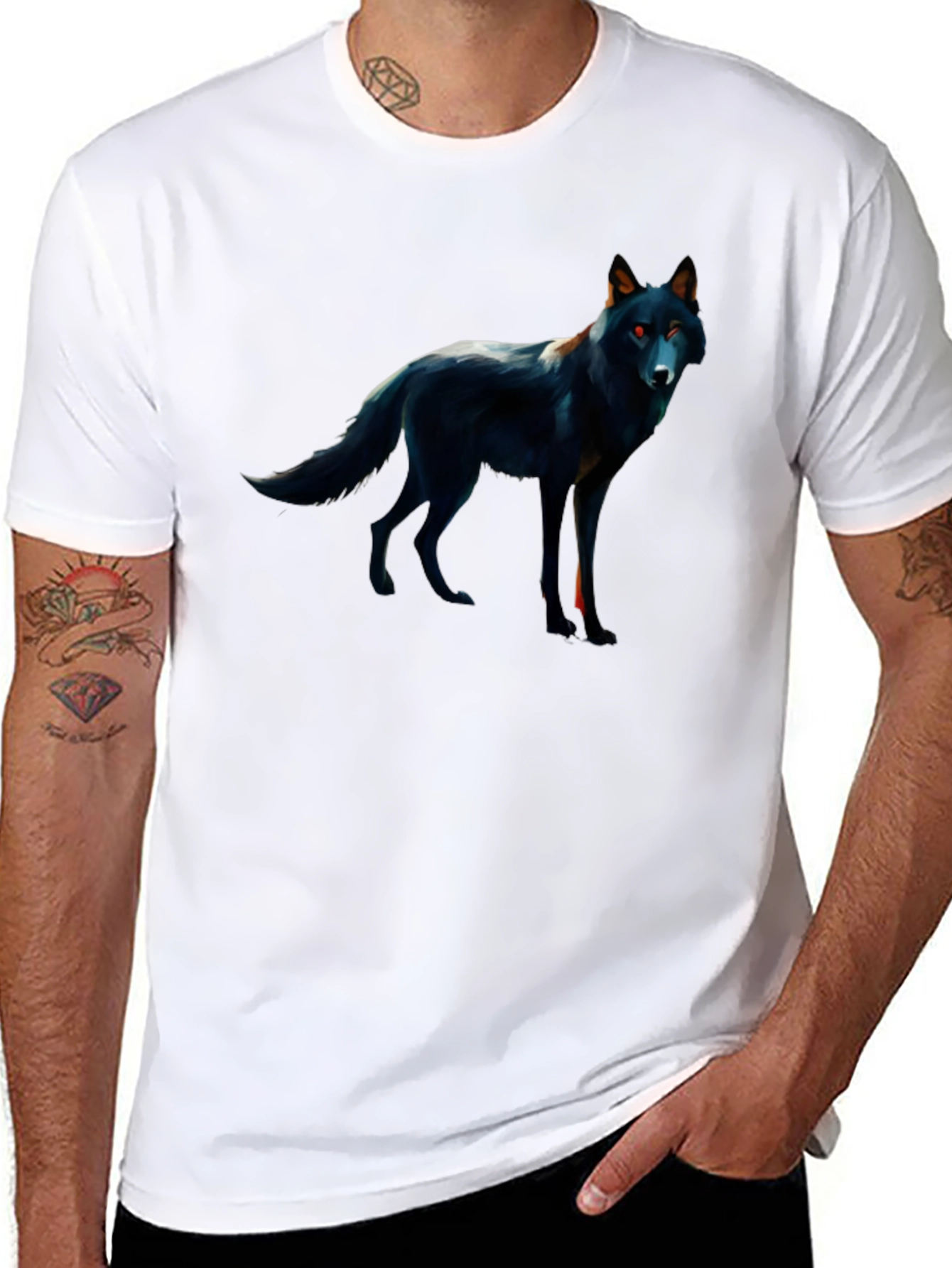 Black Wolf Graphic Tee - Mens