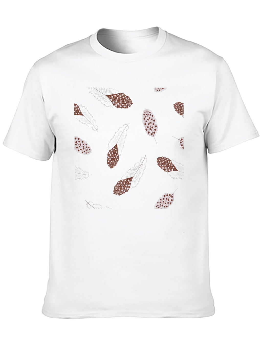 Feather Print Black T-Shirt