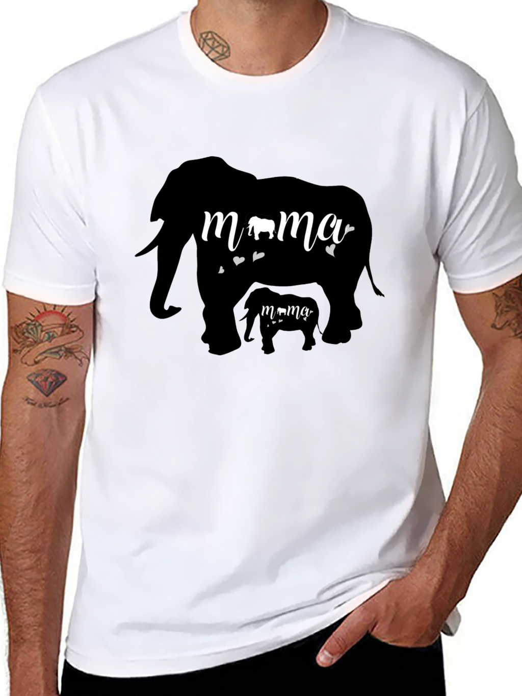 Mama Elephant Graphic Tee - Cute Family T-Shirt