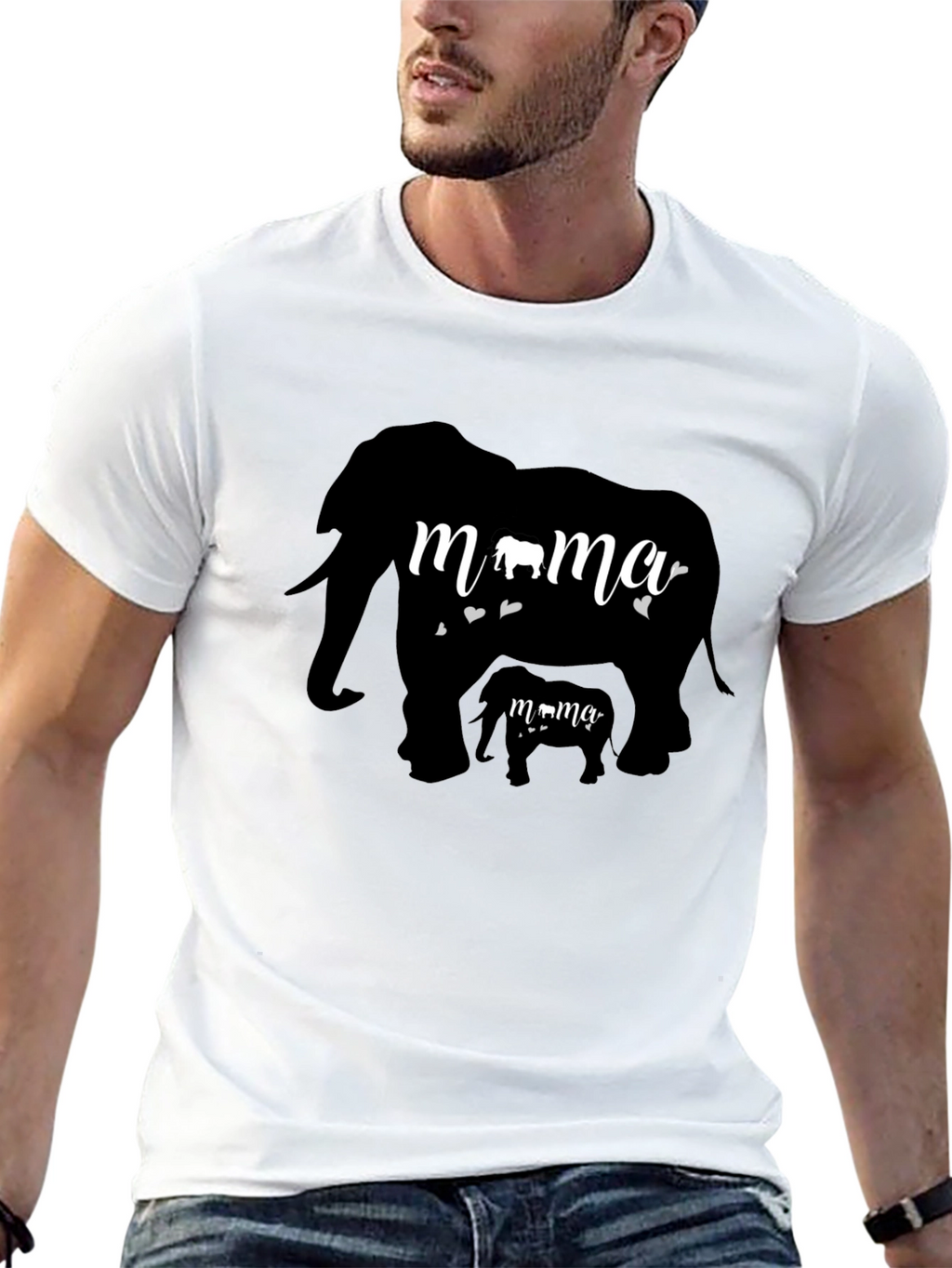 Mama Elephant Graphic Tee - Cute Family T-Shirt