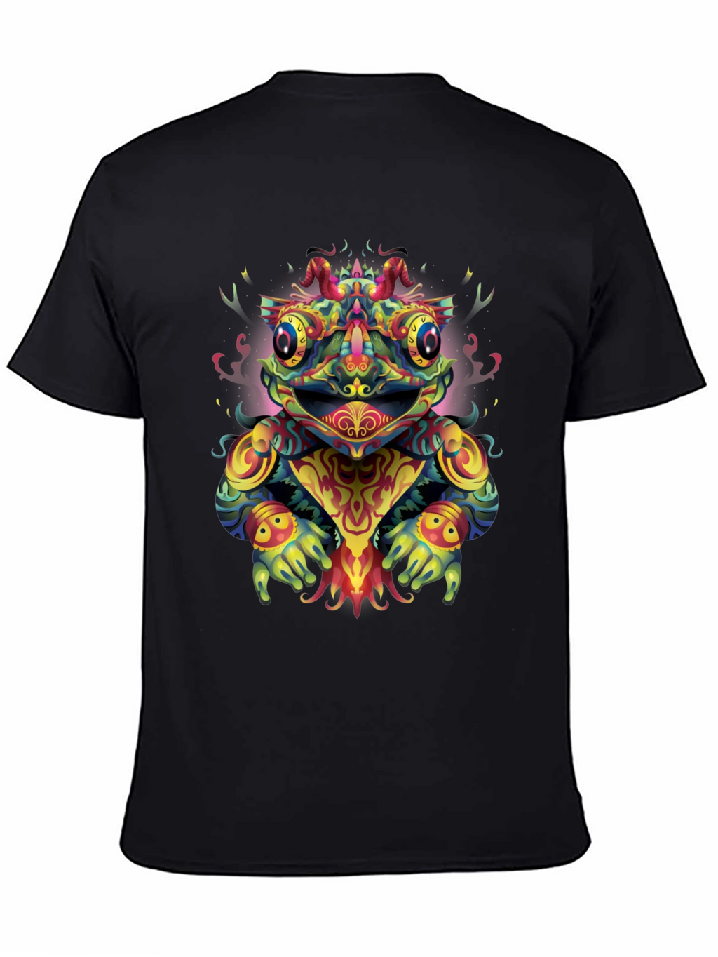Psychedelic Frog Graphic Tee - Black T-Shirt