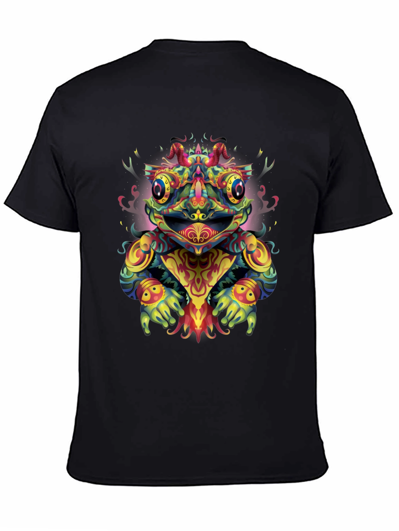 Psychedelic Frog Graphic Tee - Black T-Shirt
