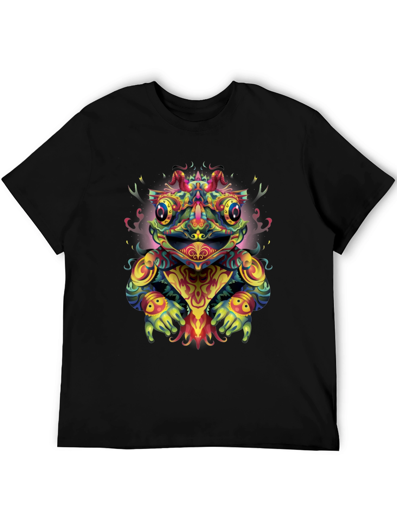 Psychedelic Frog Graphic Tee - Black T-Shirt