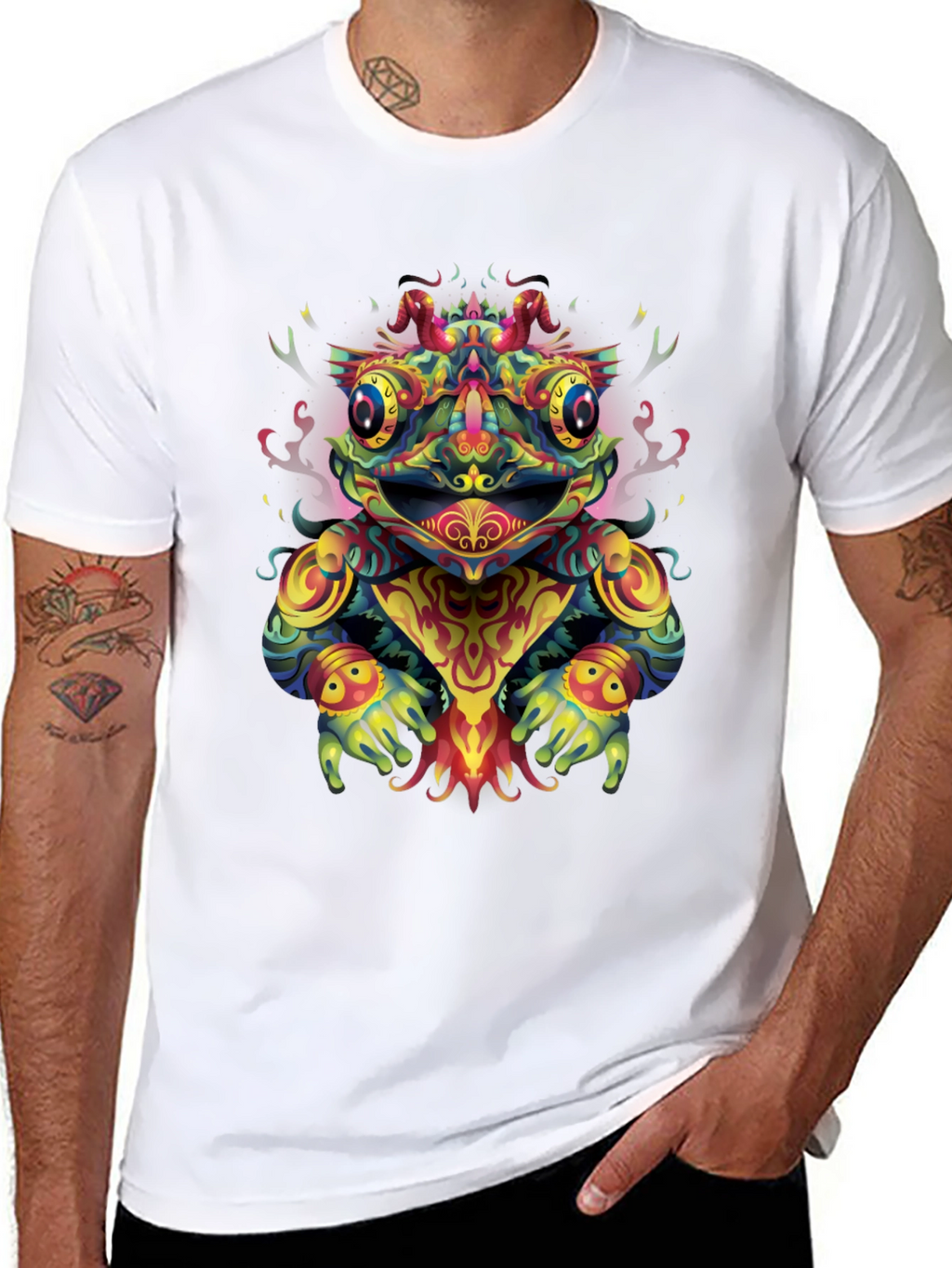 Psychedelic Frog Graphic Tee - Black T-Shirt