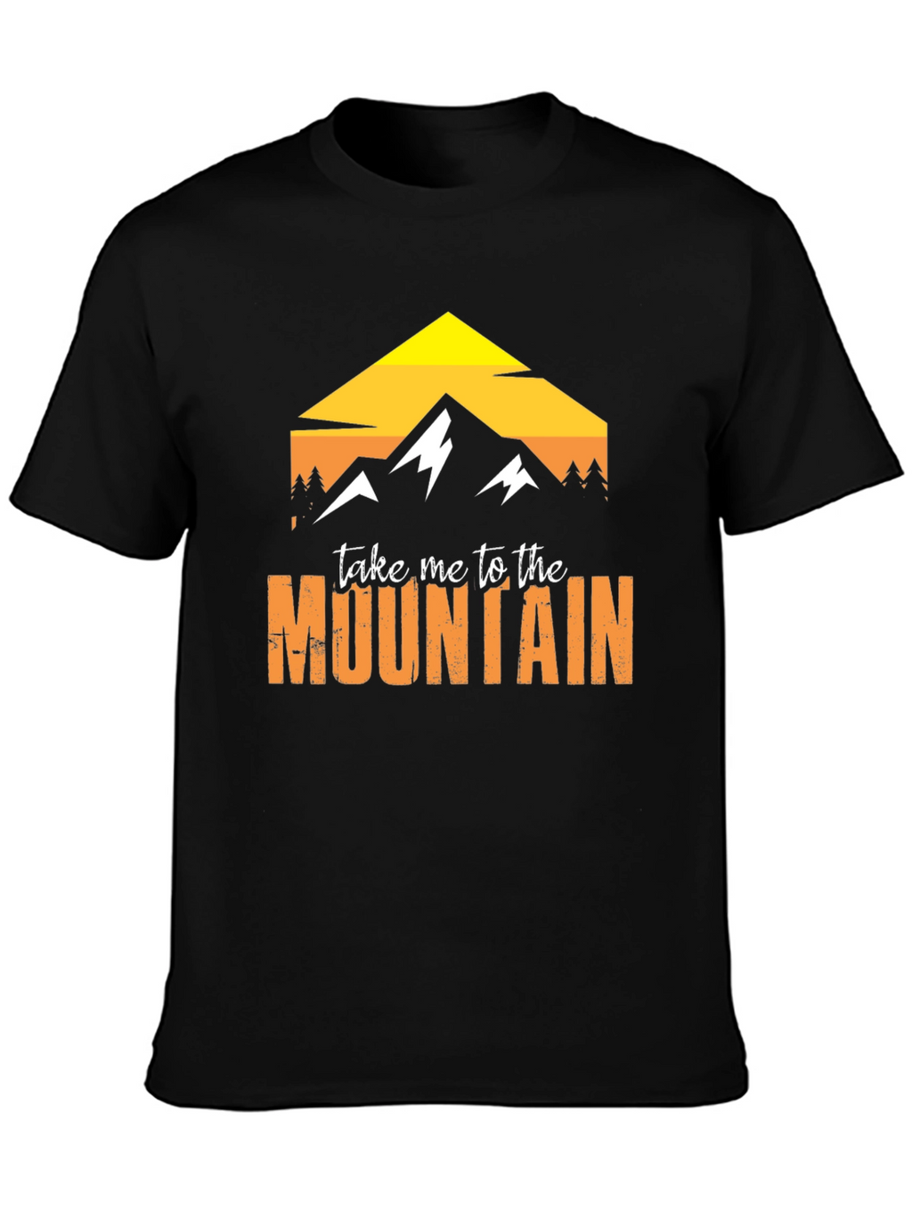 Mountain Graphic Tee - Black Cotton Adventure Shirt