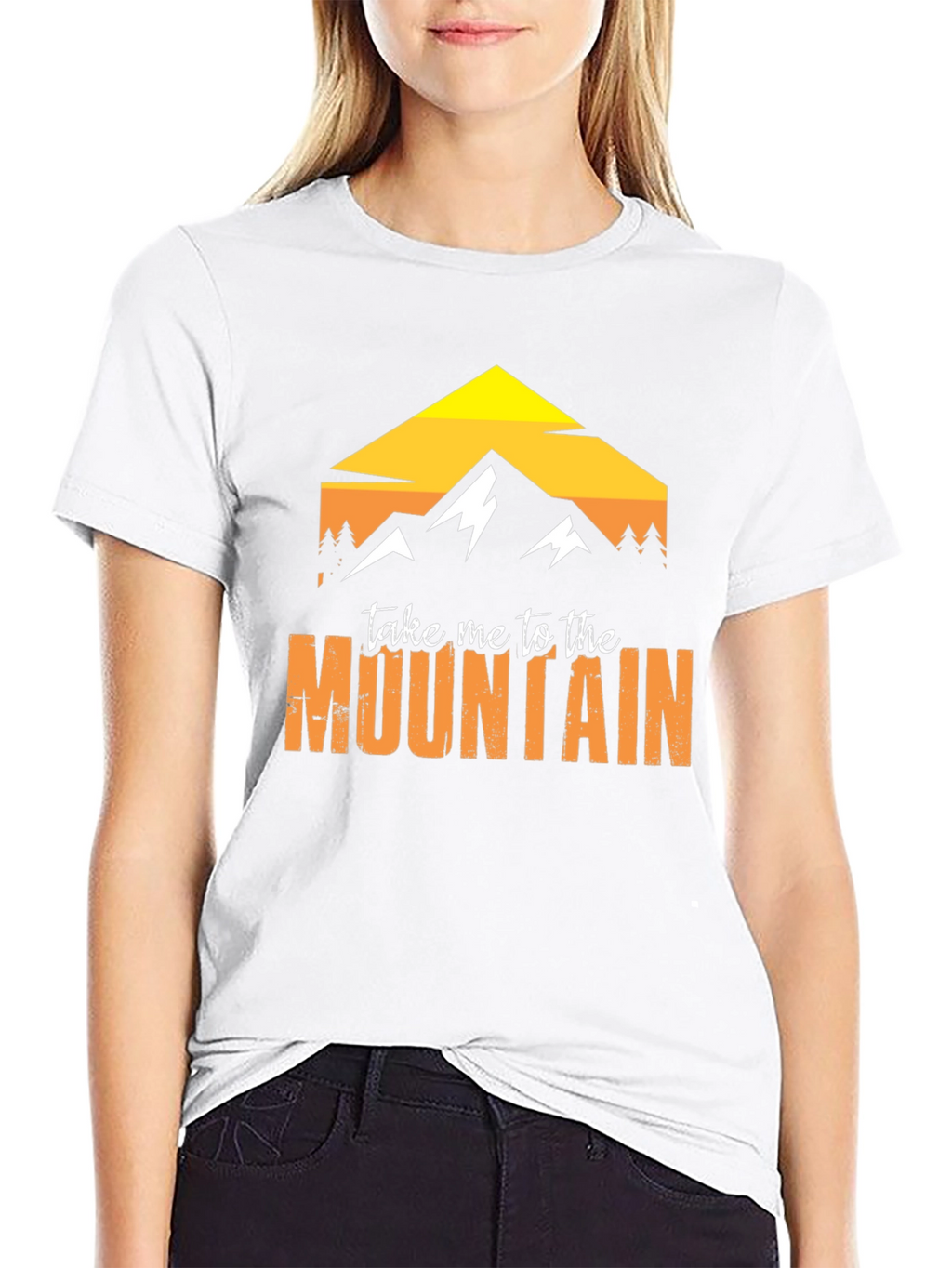 Mountain Graphic Tee - Black Cotton Adventure Shirt