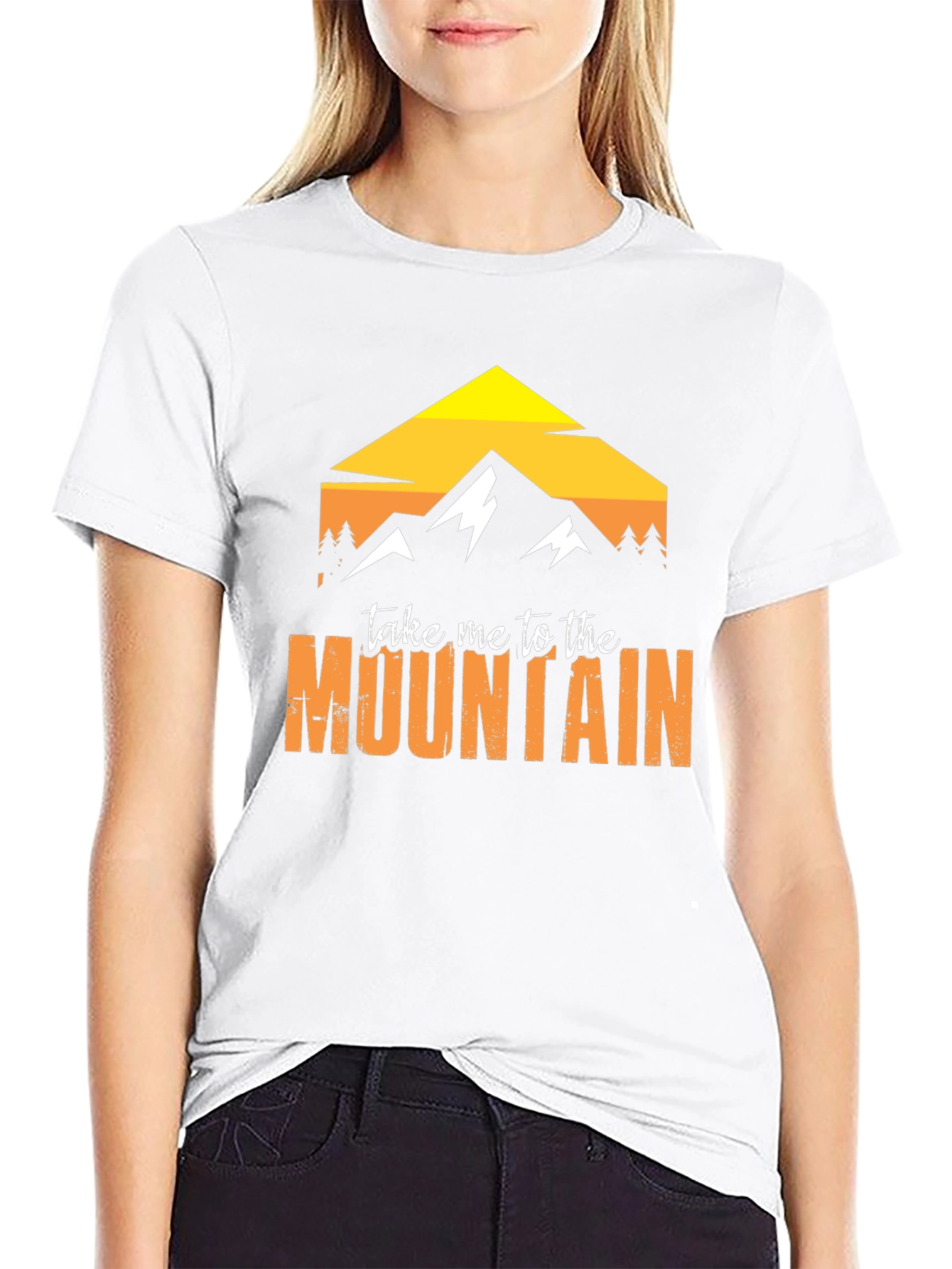 Mountain Graphic Tee - Black Cotton Adventure Shirt