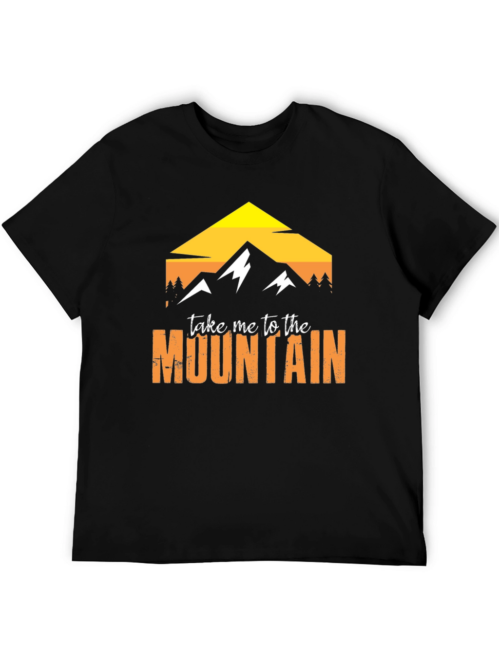 Mountain Graphic Tee - Black Cotton Adventure Shirt