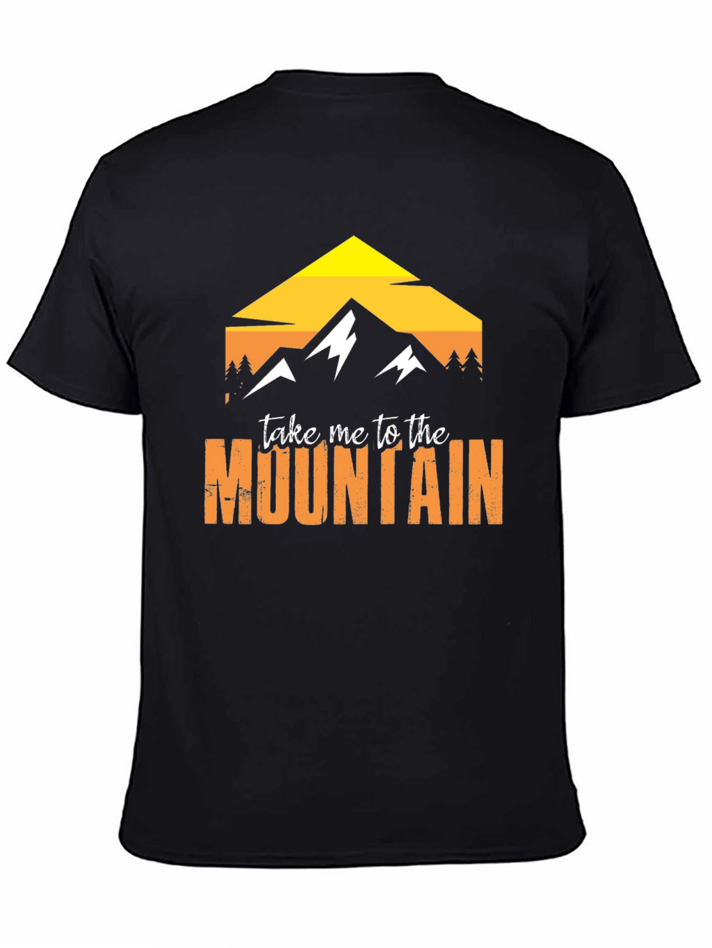 Mountain Graphic Tee - Black Cotton Adventure Shirt