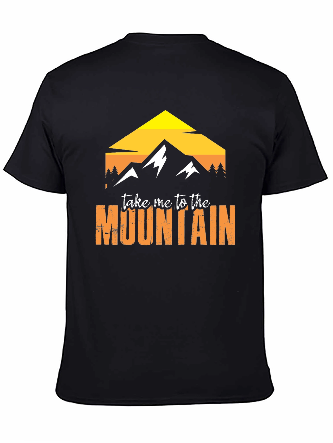 Mountain Graphic Tee - Black Cotton Adventure Shirt