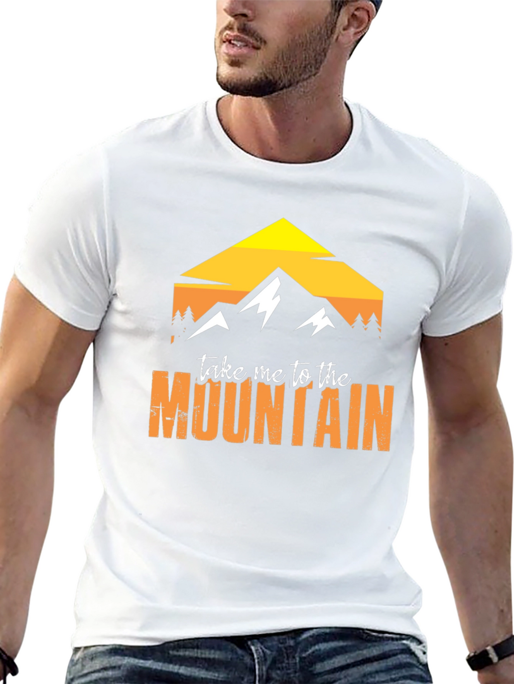 Mountain Graphic Tee - Black Cotton Adventure Shirt