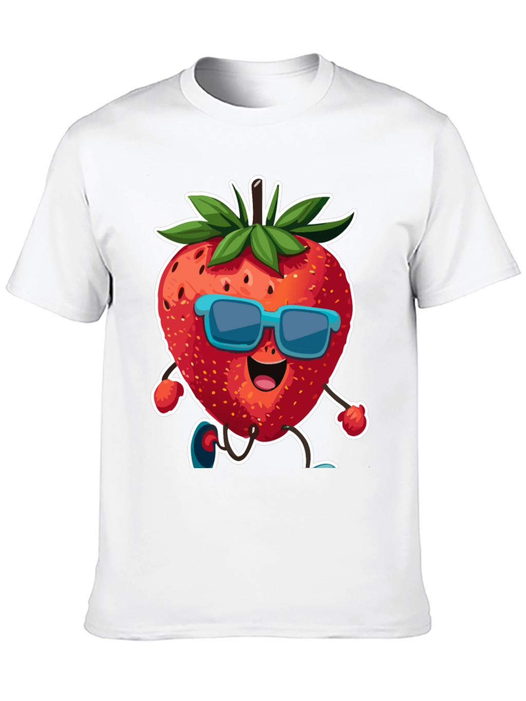 Cool Strawberry Cartoon Graphic T-Shirt
