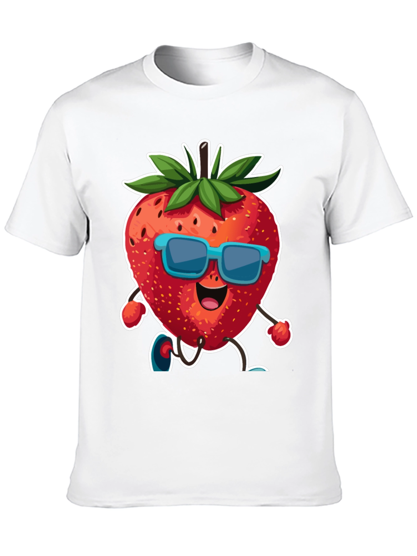 Cool Strawberry Cartoon Graphic T-Shirt