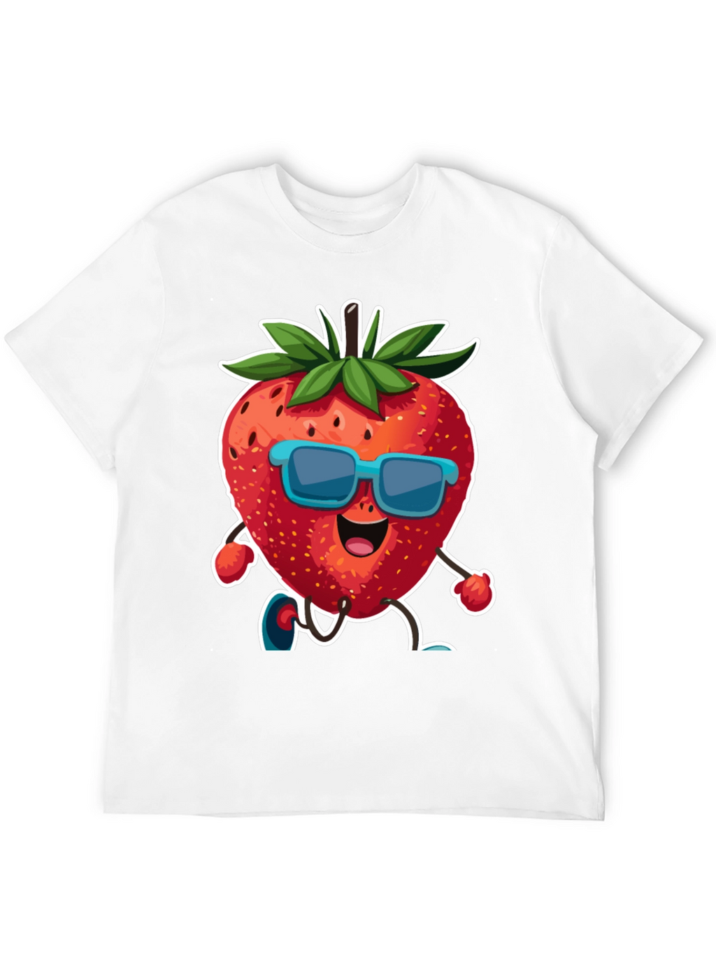 Cool Strawberry Cartoon Graphic T-Shirt