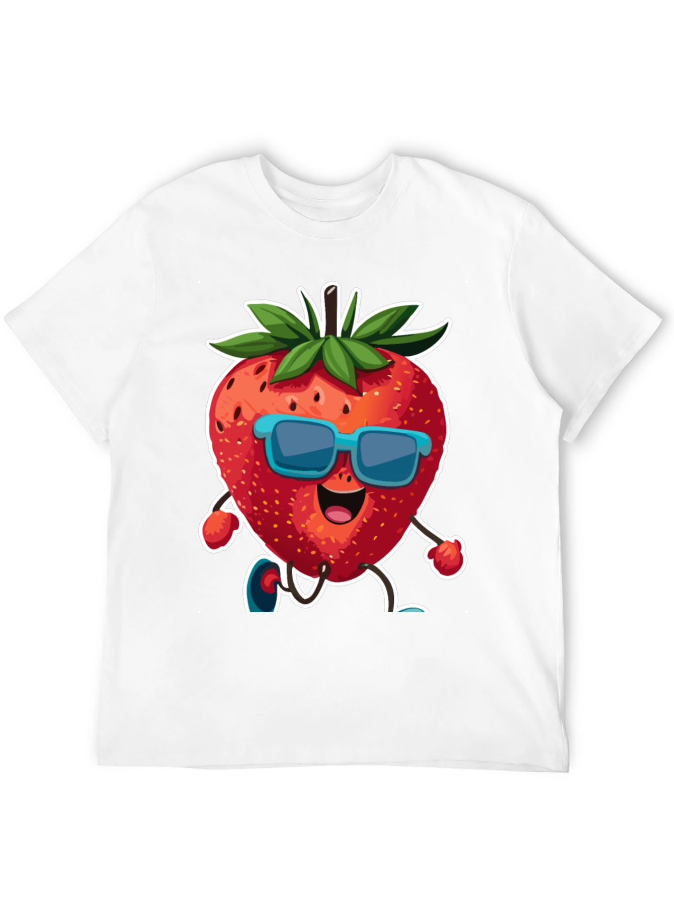 Cool Strawberry Cartoon Graphic T-Shirt