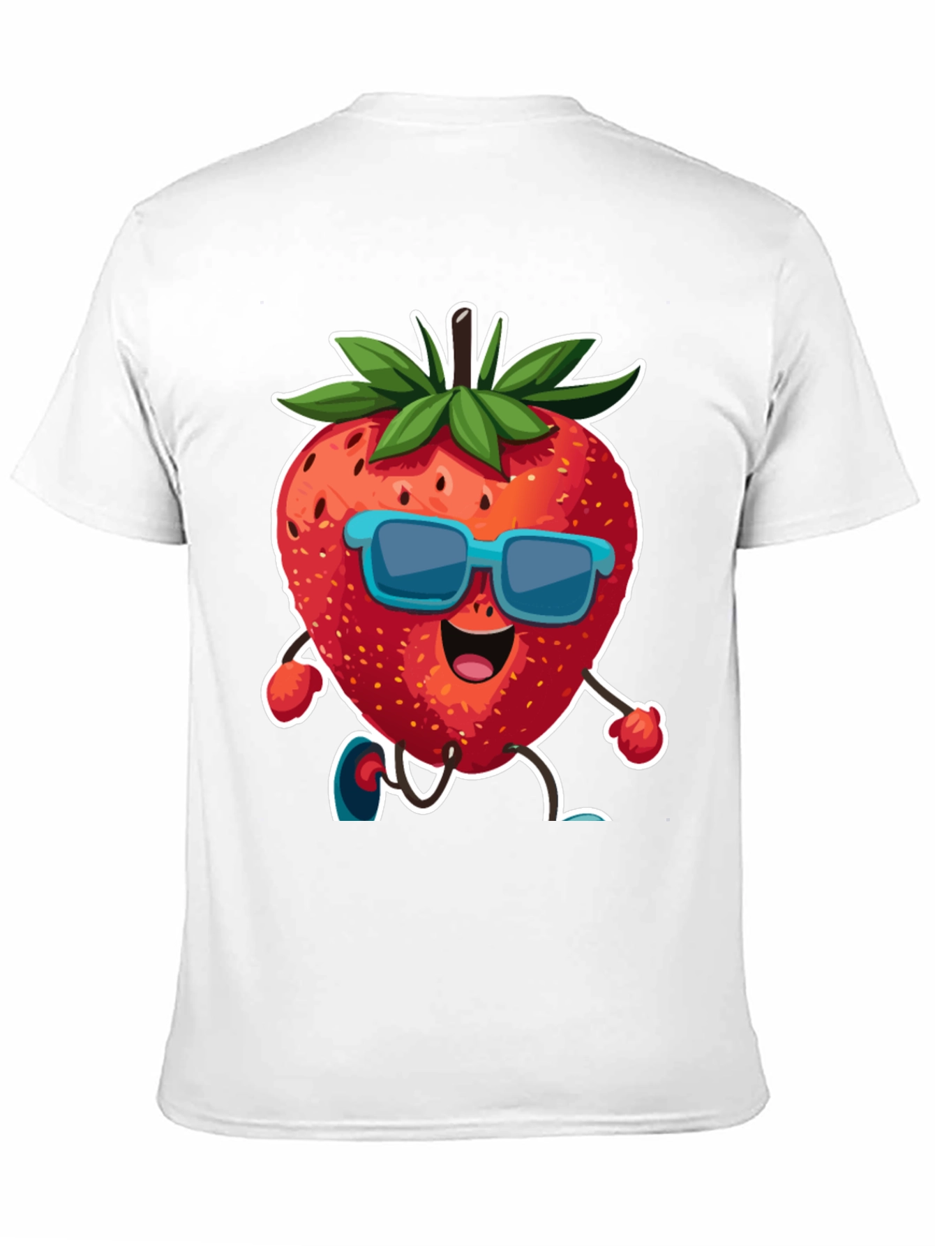 Cool Strawberry Cartoon Graphic T-Shirt