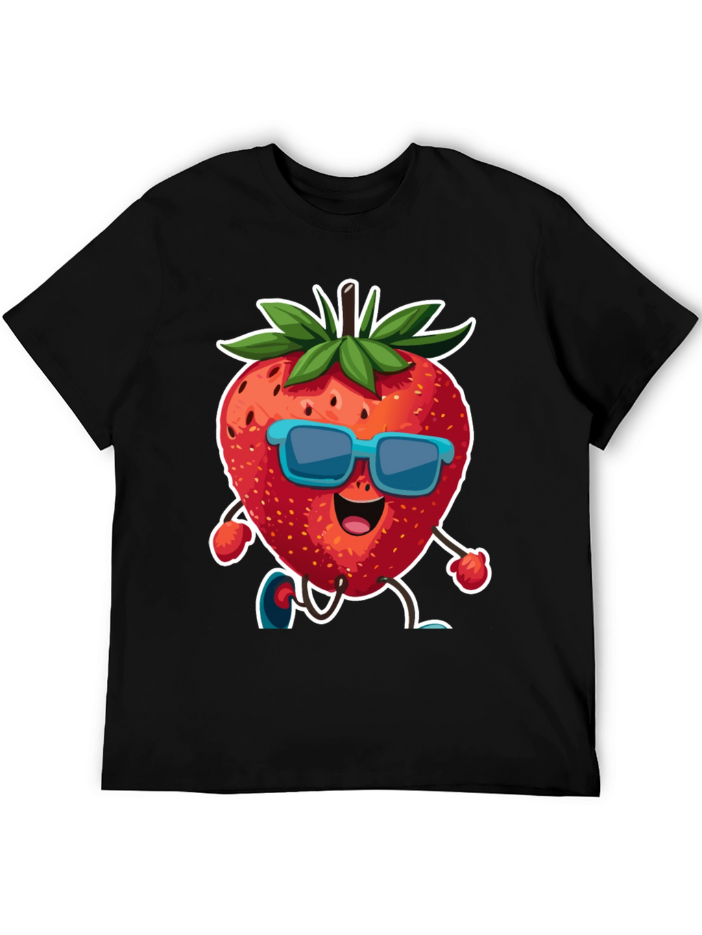 Cool Strawberry Cartoon Graphic T-Shirt