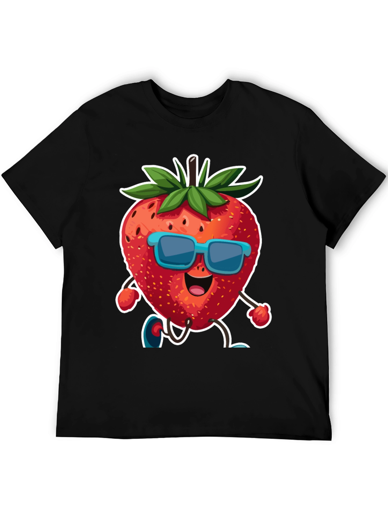 Cool Strawberry Cartoon Graphic T-Shirt