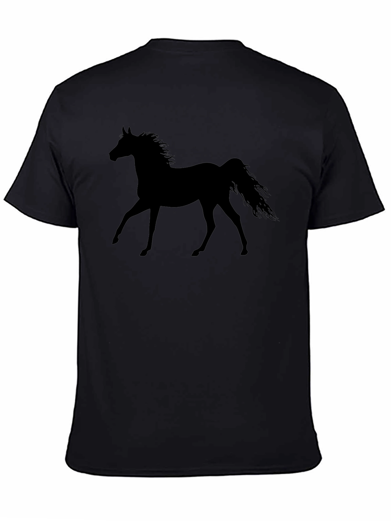 Horse Silhouette Black T-Shirt