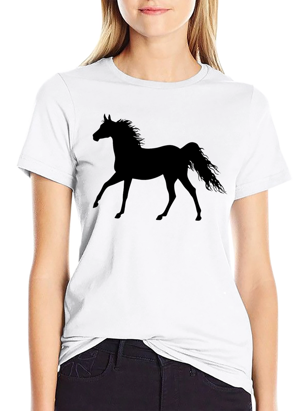 Horse Silhouette Black T-Shirt