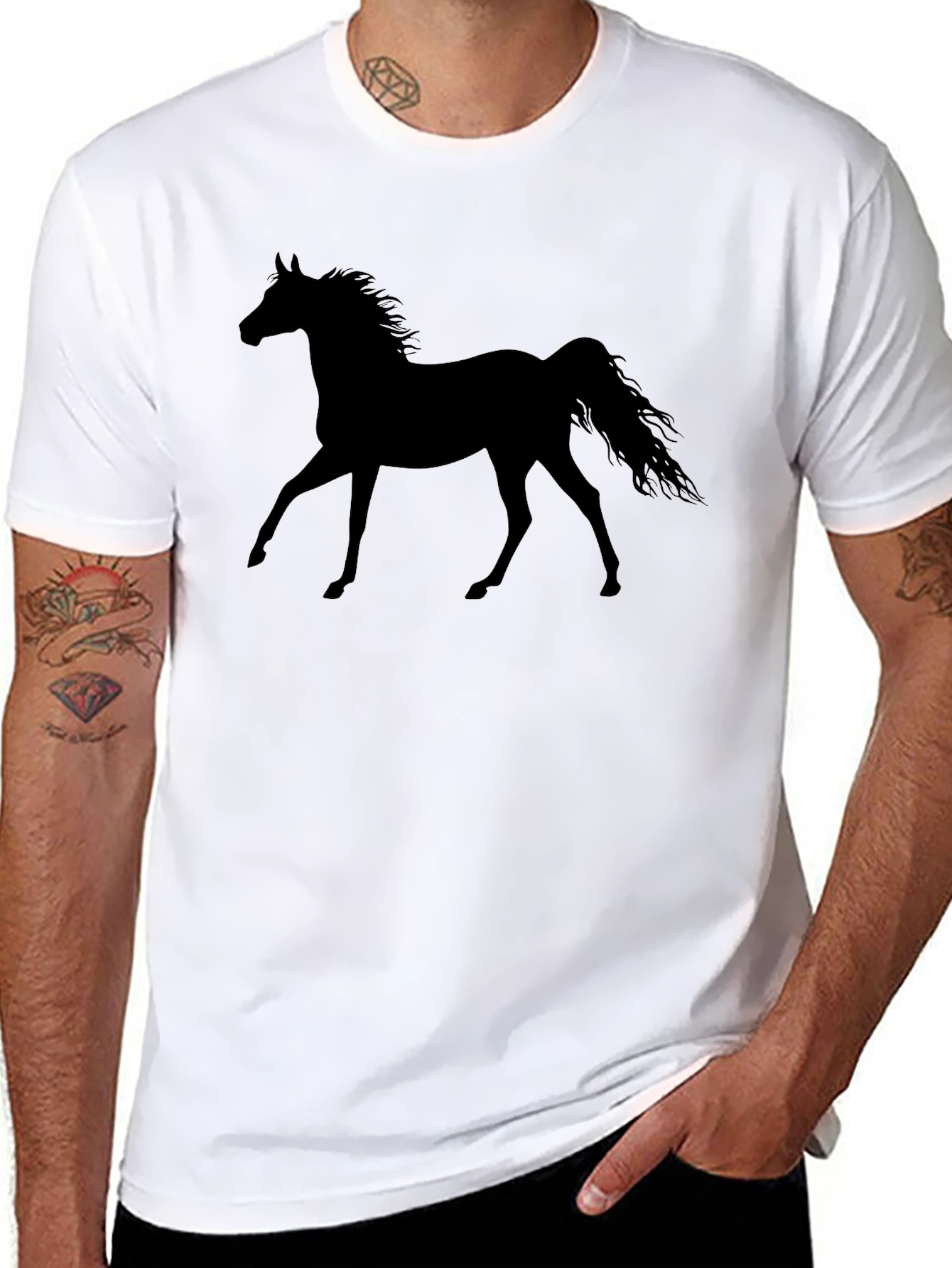 Horse Silhouette Black T-Shirt