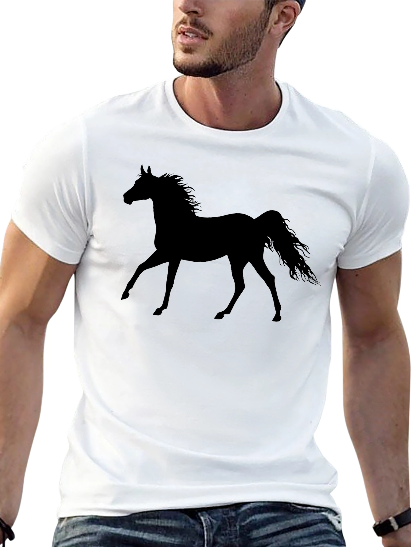 Horse Silhouette Black T-Shirt