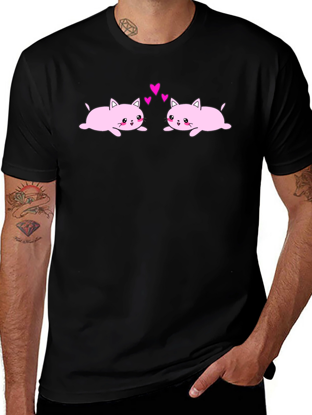 Cute Cats in Love Graphic T-Shirt