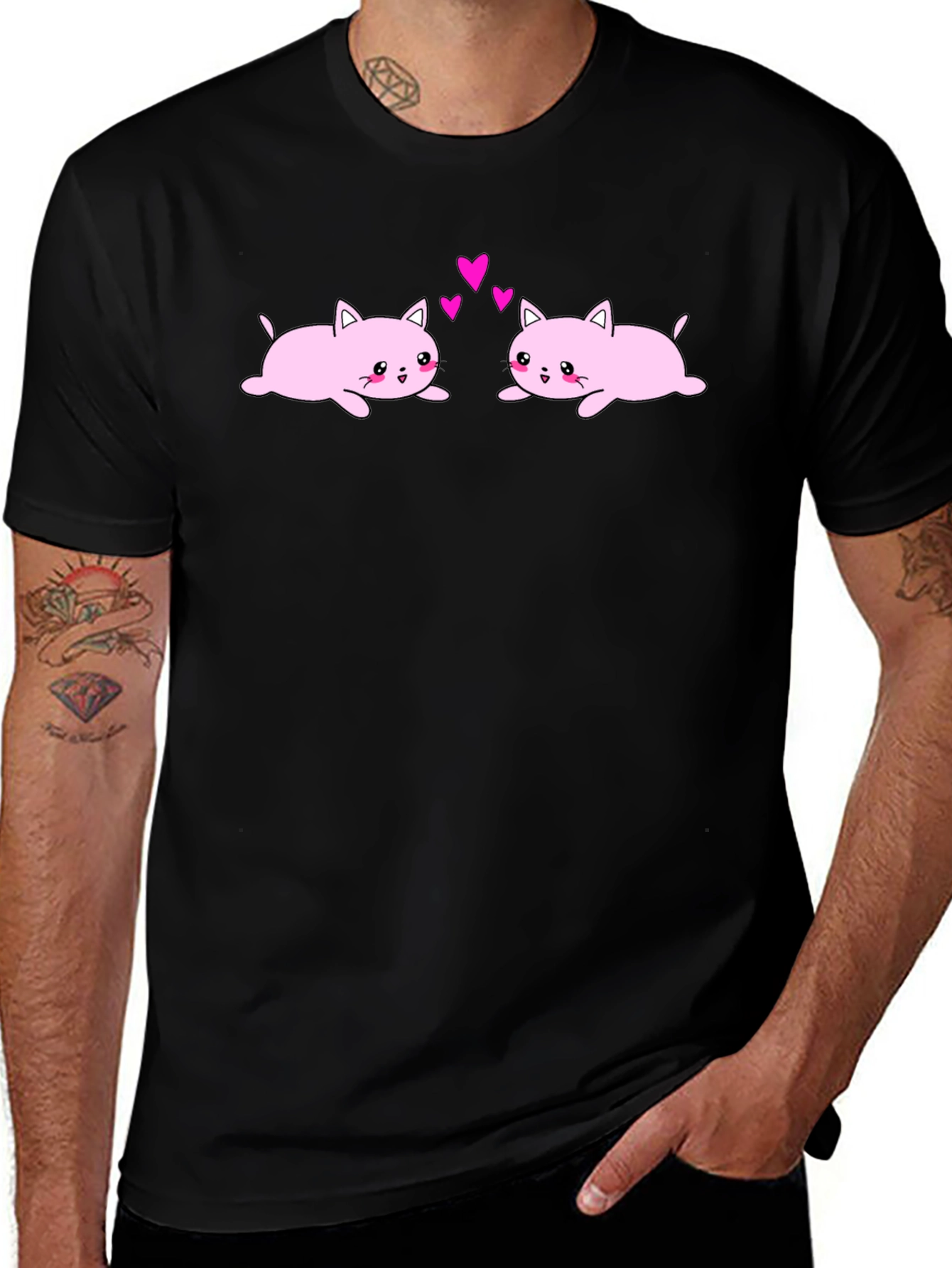 Cute Cats in Love Graphic T-Shirt