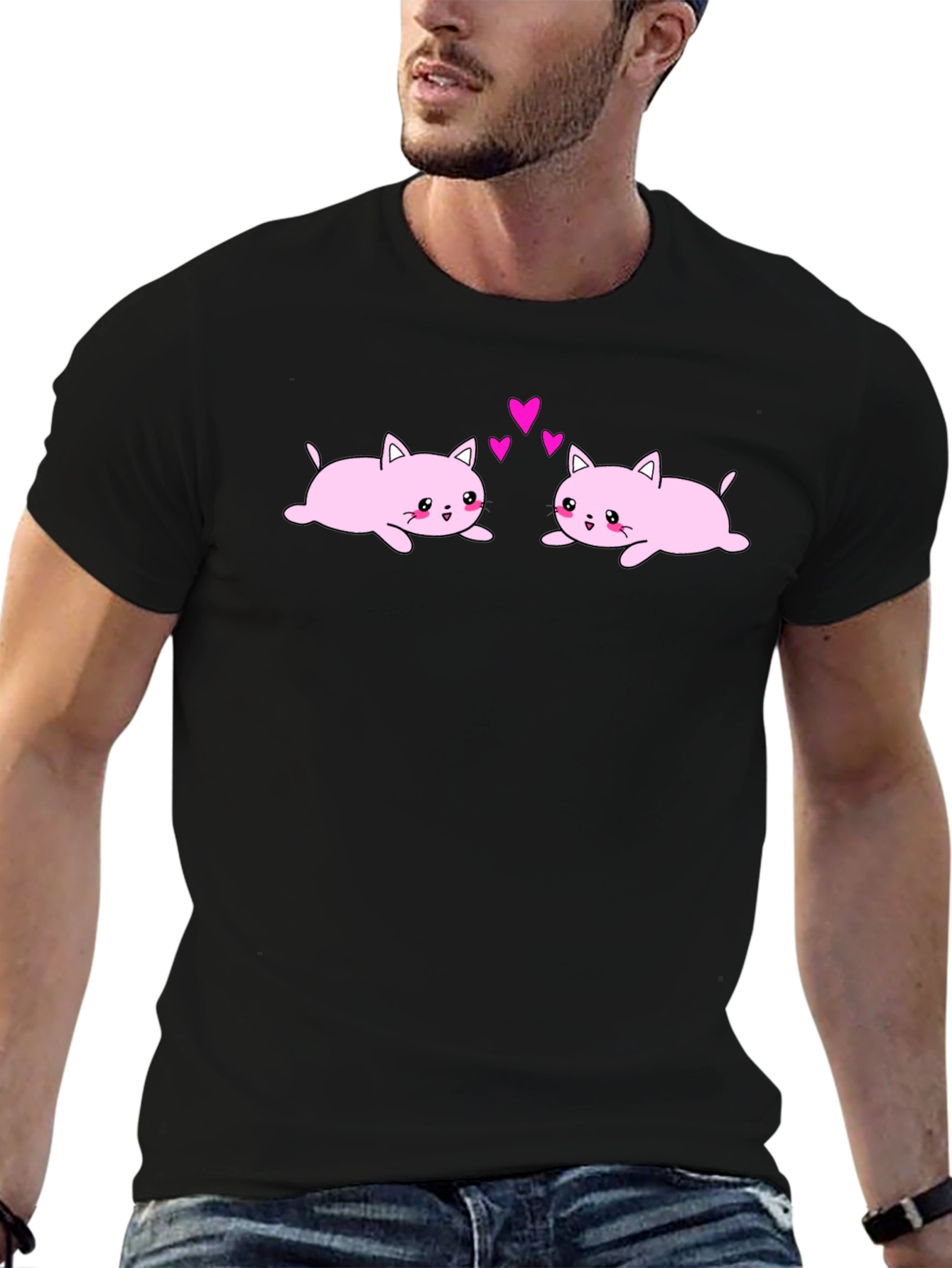 Cute Cats in Love Graphic T-Shirt
