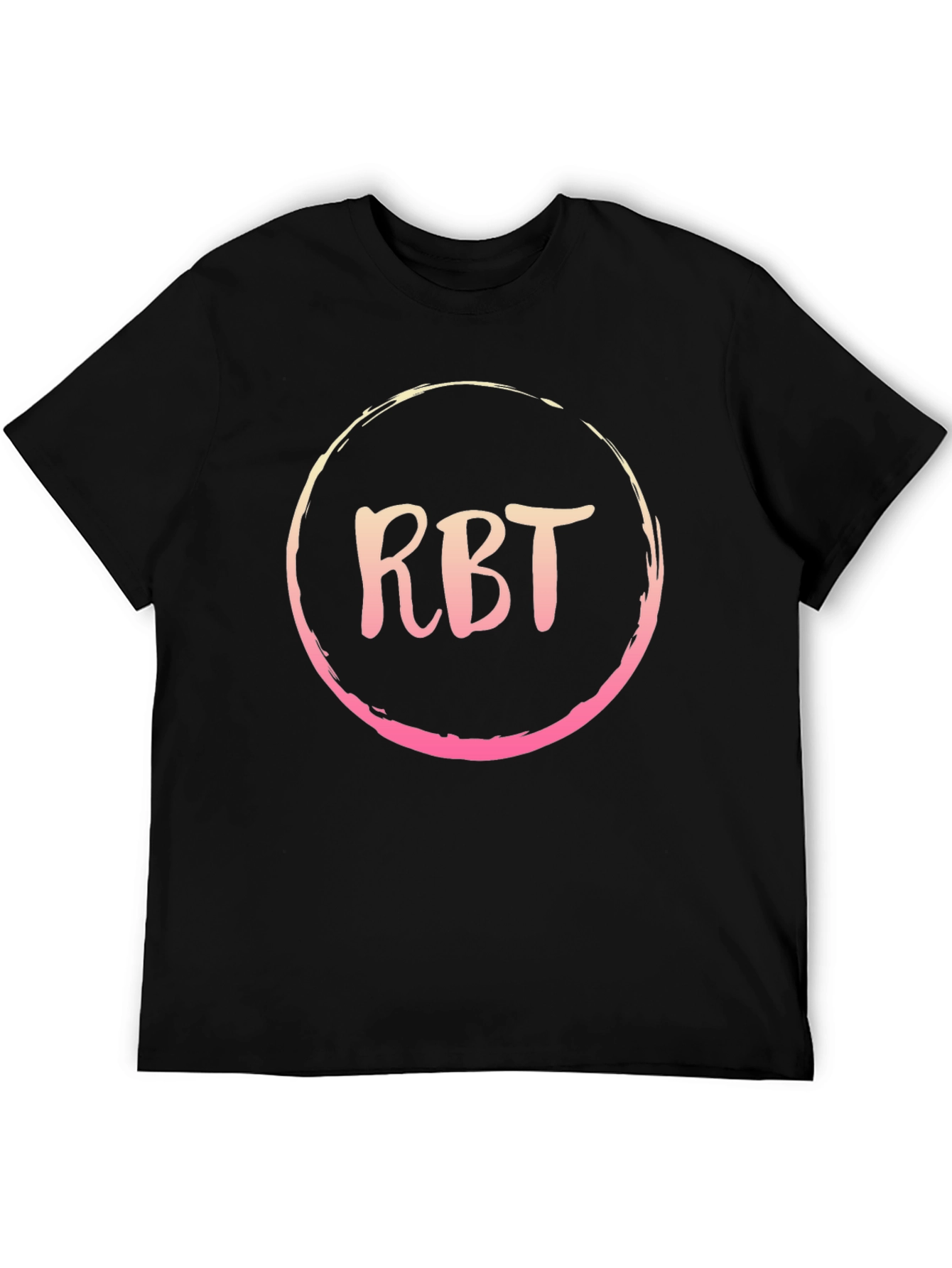 RBT Initial Black Cotton Blend Graphic Tee