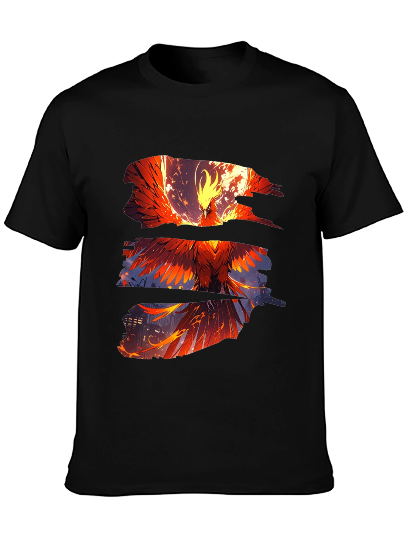 Phoenix Graphic Print Black T-Shirt