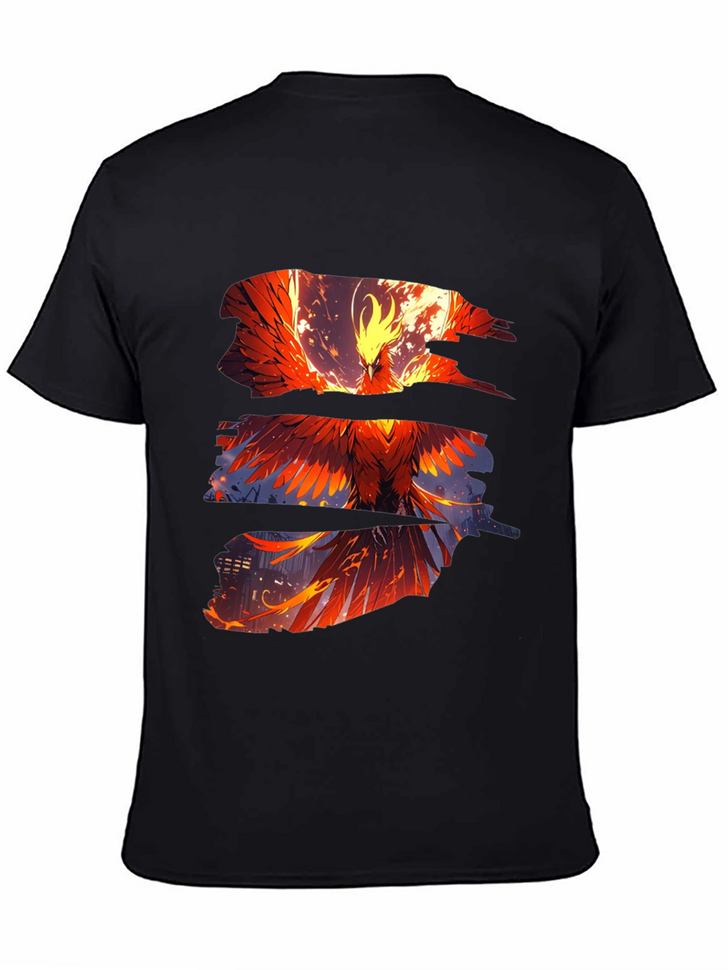 Phoenix Graphic Print Black T-Shirt