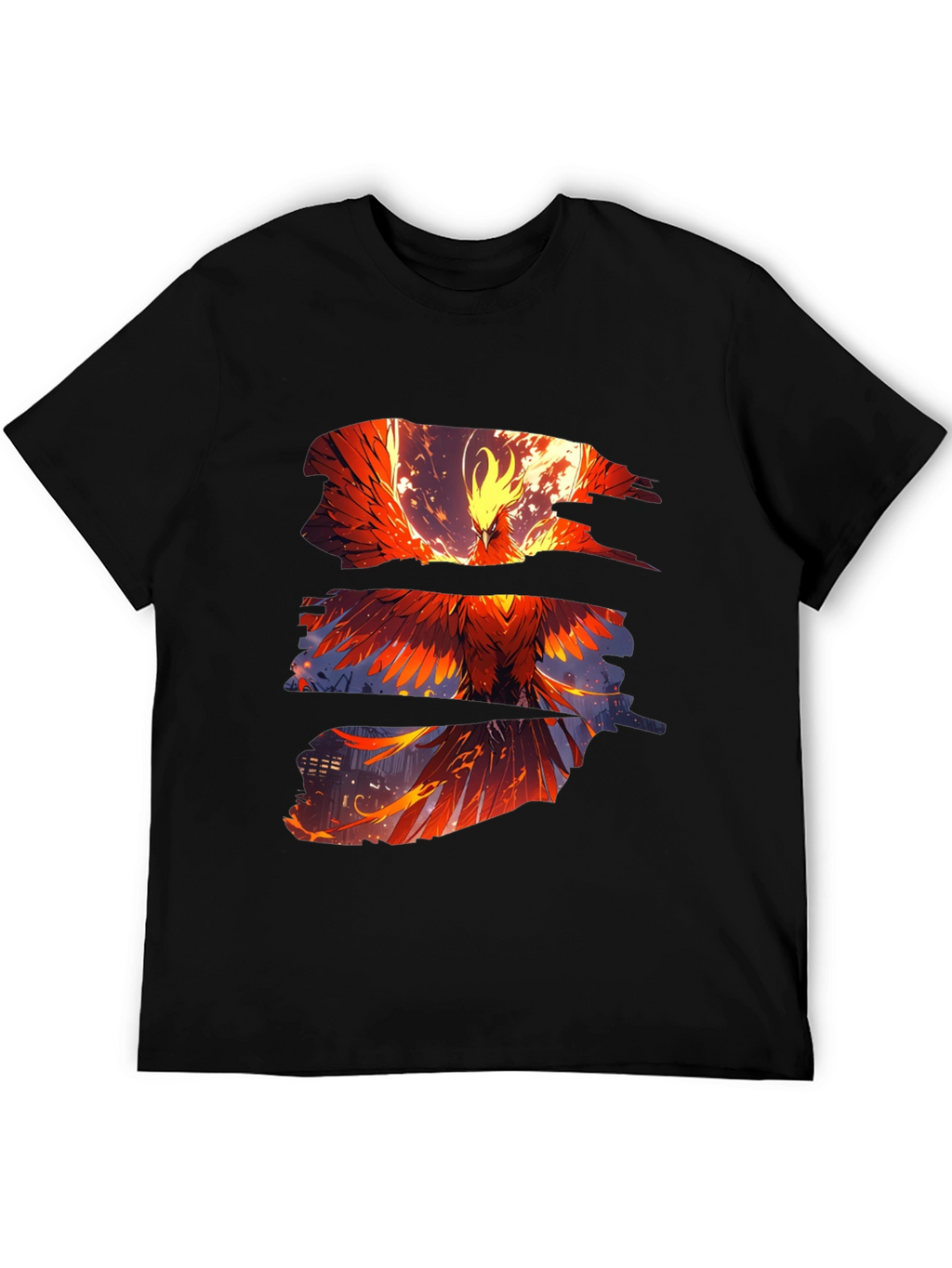 Phoenix Graphic Print Black T-Shirt