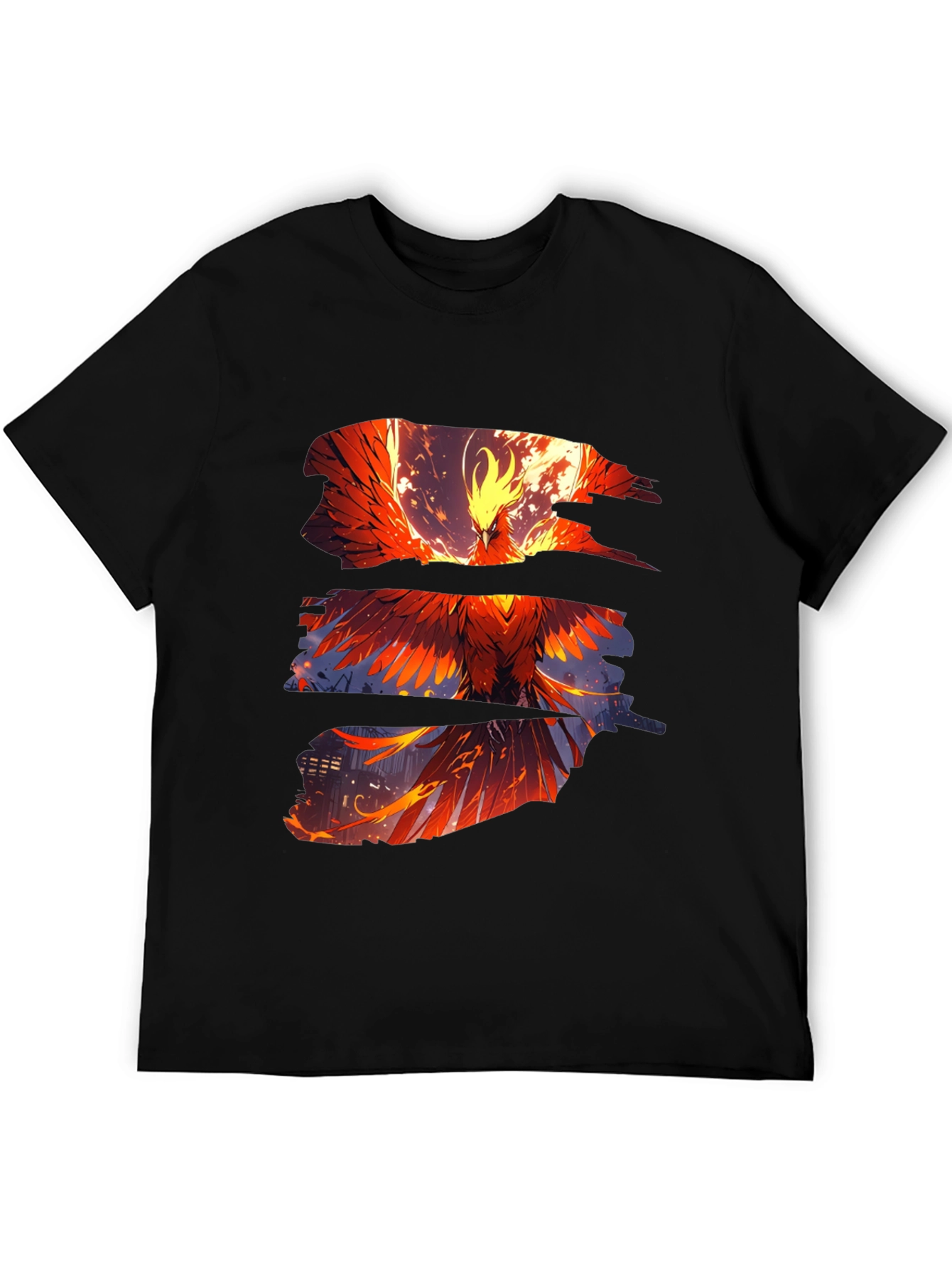 Phoenix Graphic Print Black T-Shirt