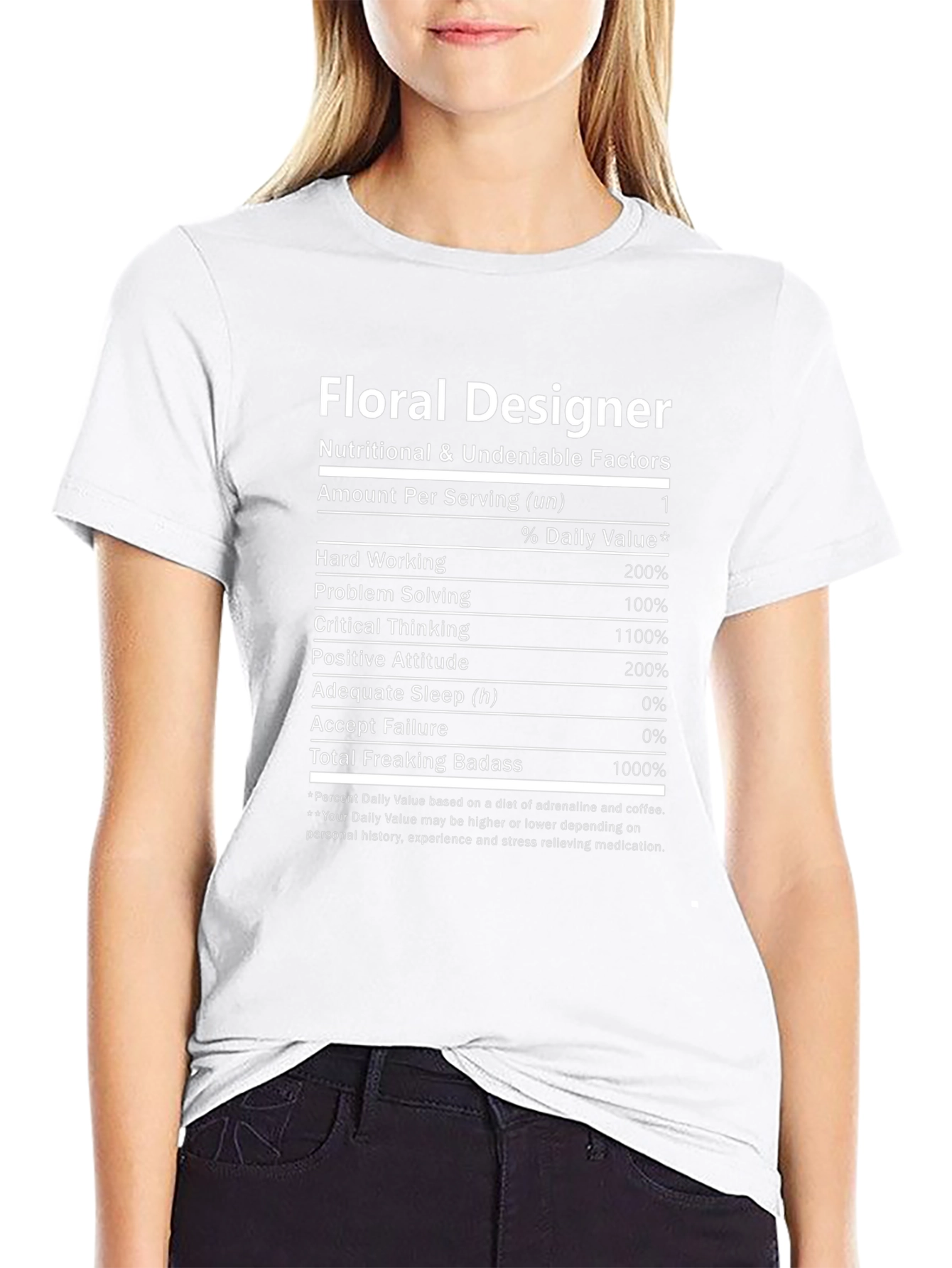 Floral Designer Nutritional Facts T-Shirt