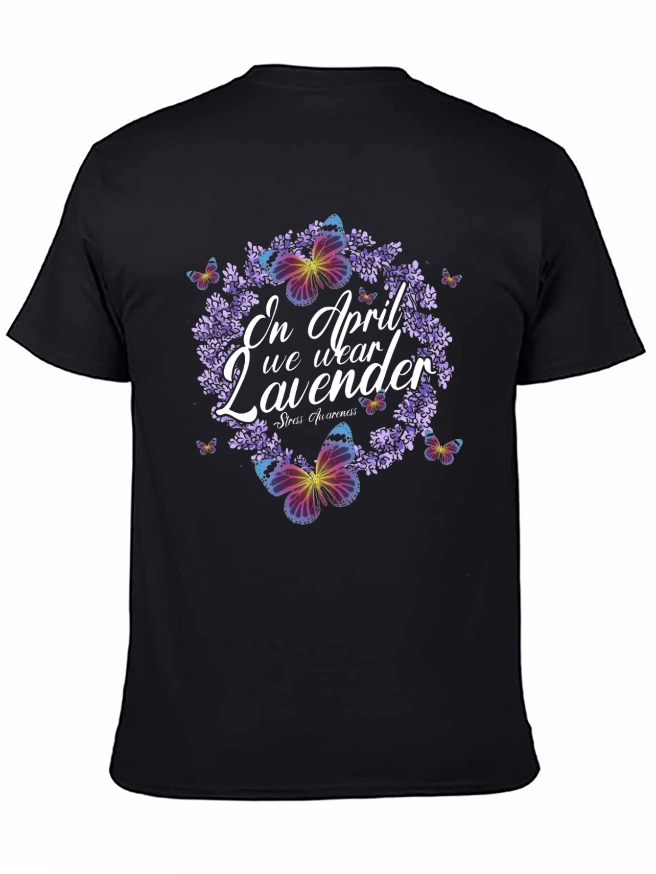 Lavender Butterfly Stress Awareness T-Shirt