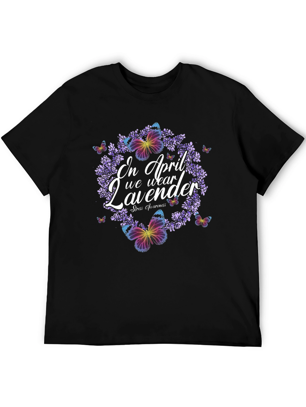 Lavender Butterfly Stress Awareness T-Shirt
