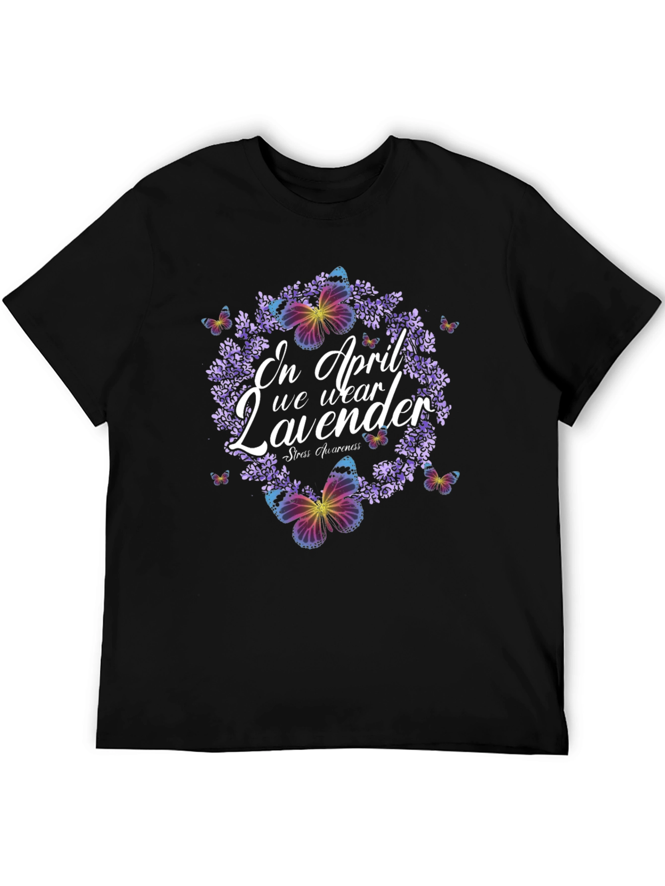 Lavender Butterfly Stress Awareness T-Shirt
