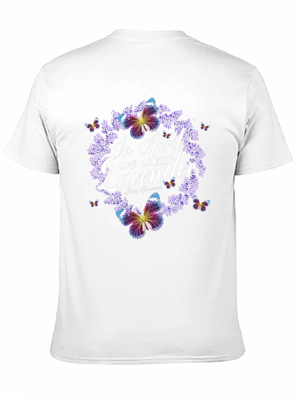 Lavender Butterfly Stress Awareness T-Shirt