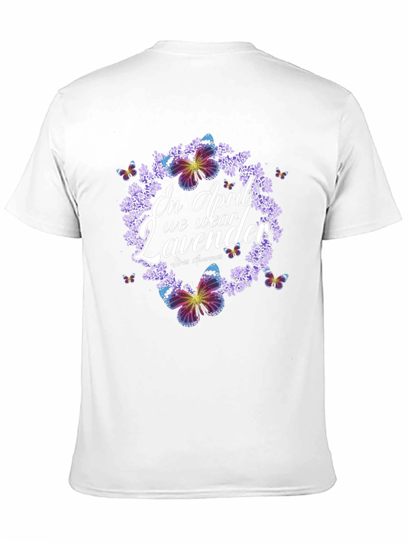 Lavender Butterfly Stress Awareness T-Shirt