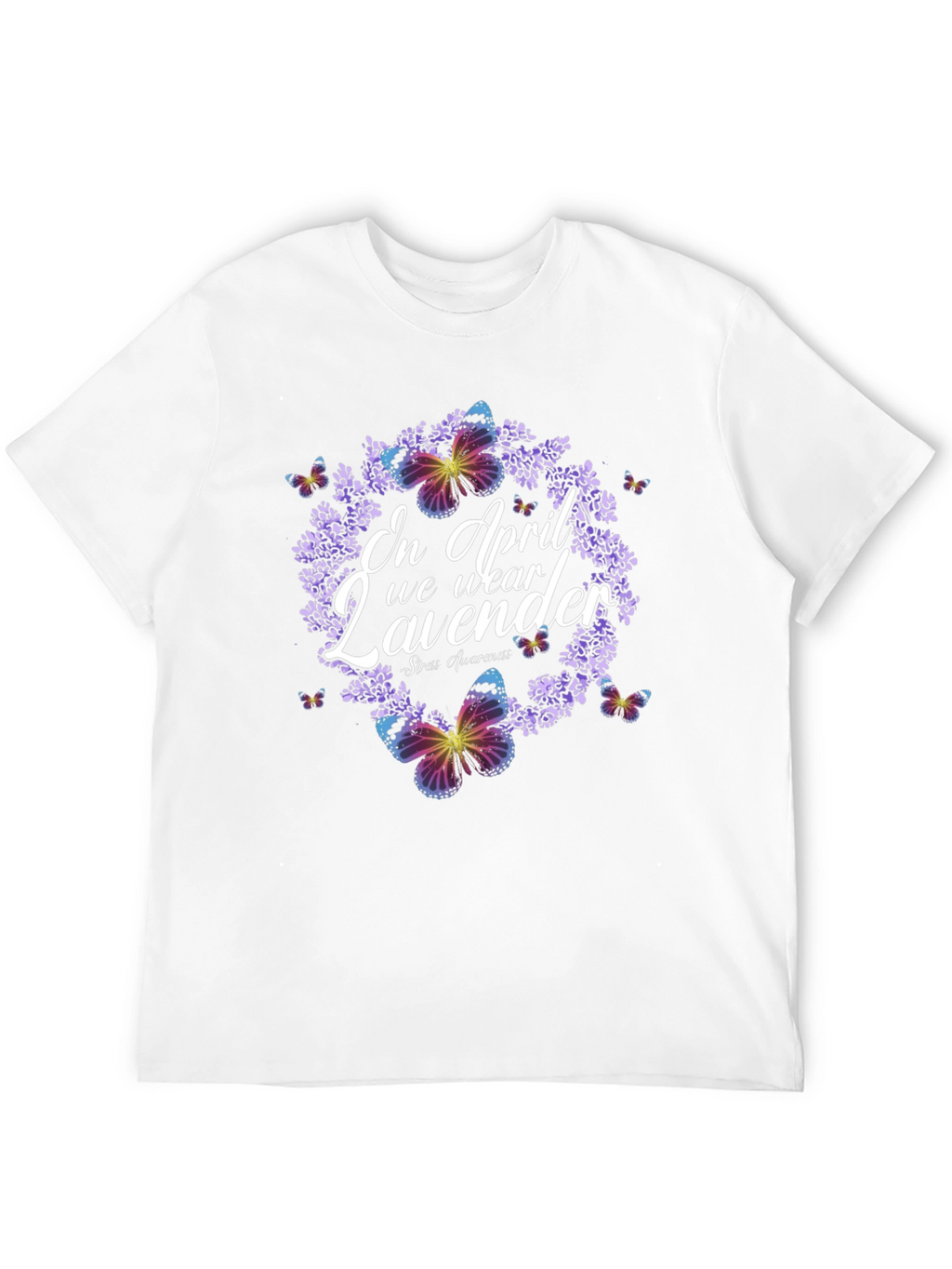 Lavender Butterfly Stress Awareness T-Shirt